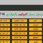 موعد نزول الرواتب